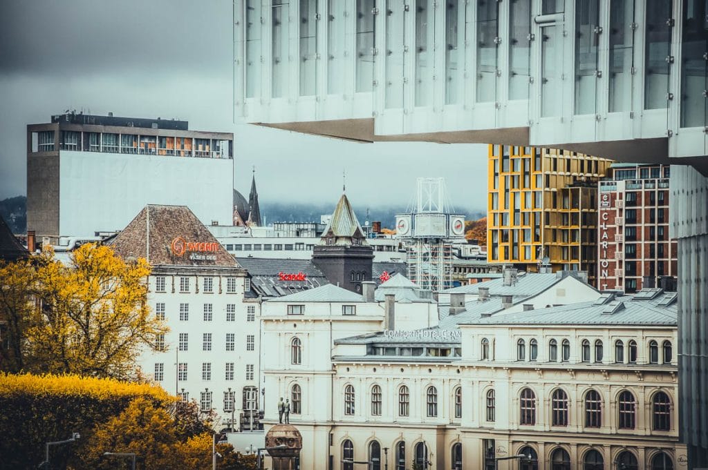 Panorama toits centre-ville d'Oslo Sentrum